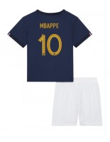 Francie Kylian Mbappe #10 Domácí dres pro děti MS 2022 Krátký Rukáv (+ trenýrky)